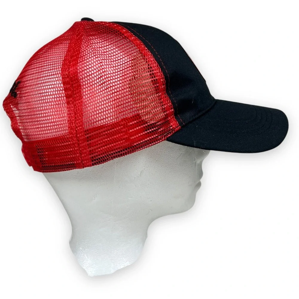 Bacardi Trucker‎ Hat Adult Snapback Red Black Bat Logo Mesh Baseball Cap Rum